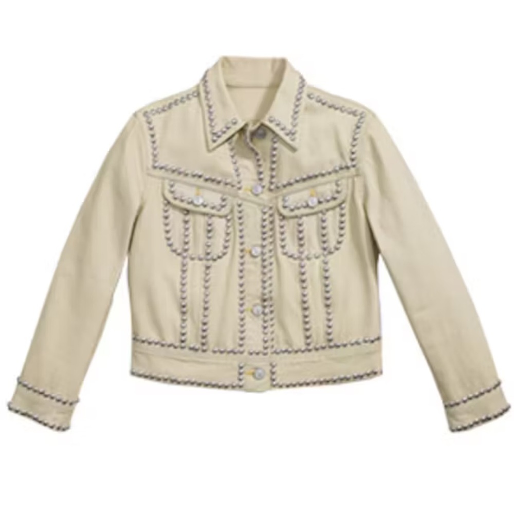 Coach Denim Jean Jacket Rivets Size XXS, XS - Picture 4 of 6